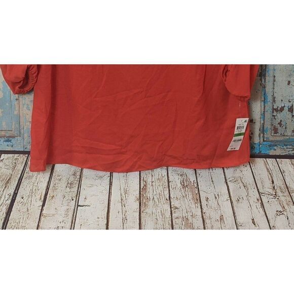 JM Collection Womens L Red 3/4 Sleeve Scoop Neck - Picture 5 of 10
